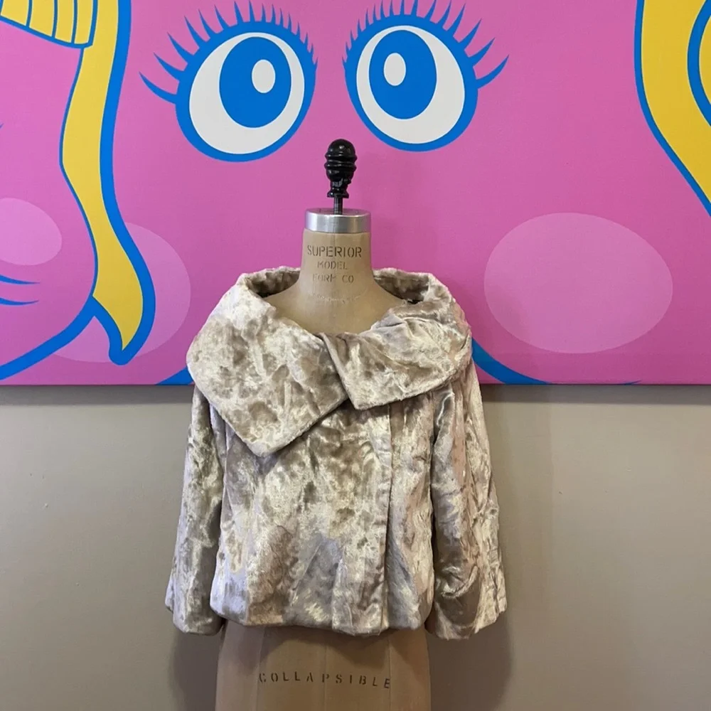 Sisley Champaign Faux Fur Jacket